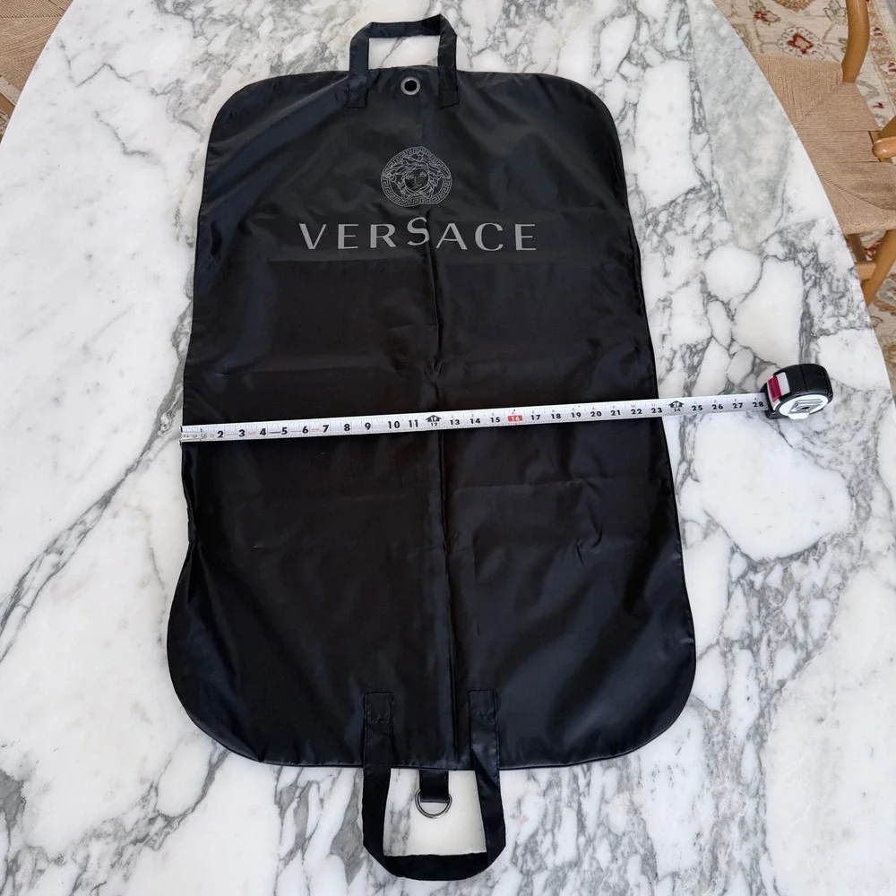 Versace Black Nylon Garment Bag Medusa Logo Travel Suit Cover Case 38.5x23